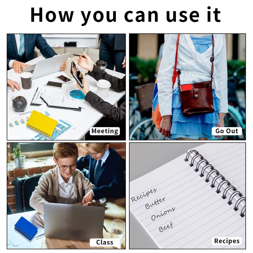 QiCheng 6pack Pocket Notebook Small Notepad Pocket Notepad Small Spiral Noteb...