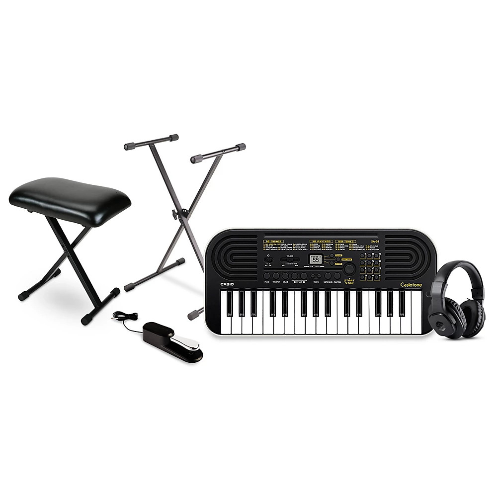 Casio SA-51 32-Key Mini Portable Keyboard Essentials Bundle