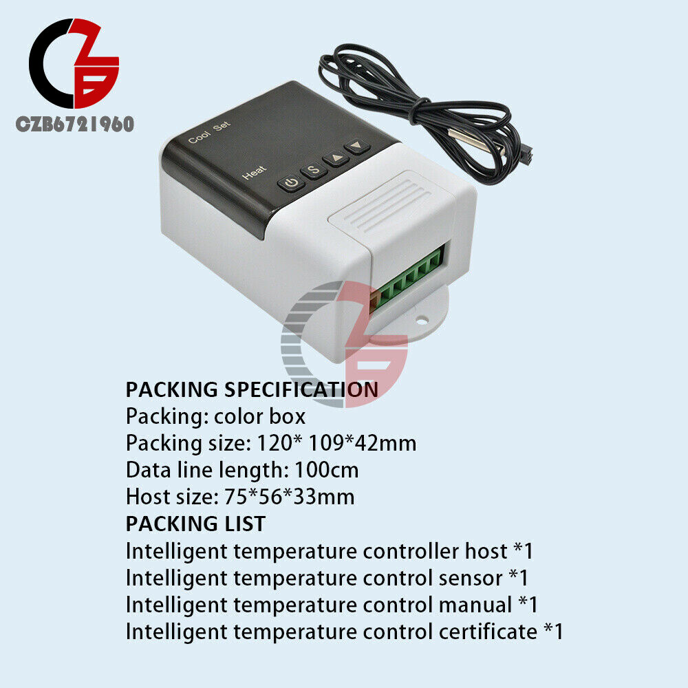 DTC1200 Digital Intelligent Temperature Controller AC 110V-230V w/ Sensor Probe