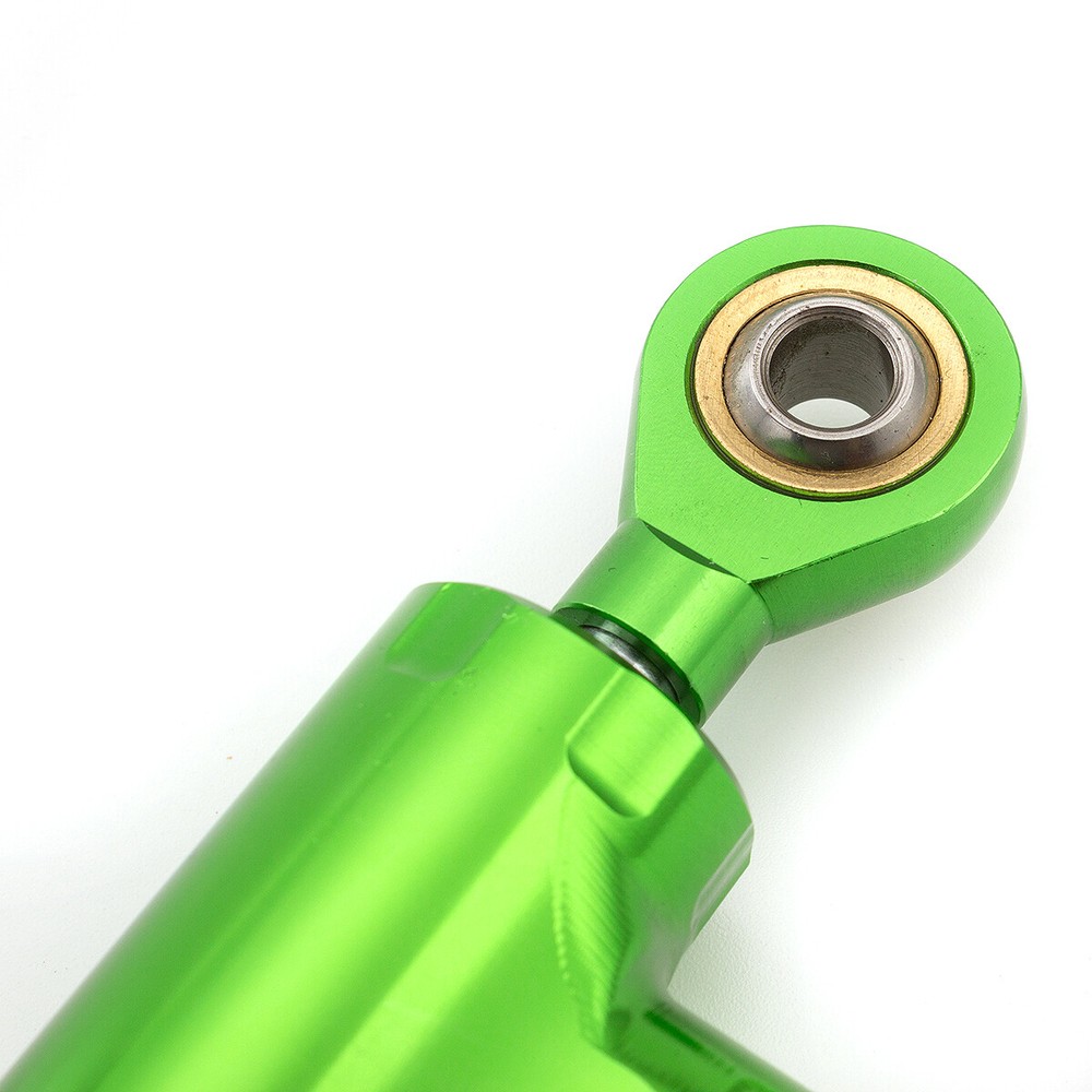 255mm Green CNC Steering Damper Linear Stabilizer Reversed Piston Universal