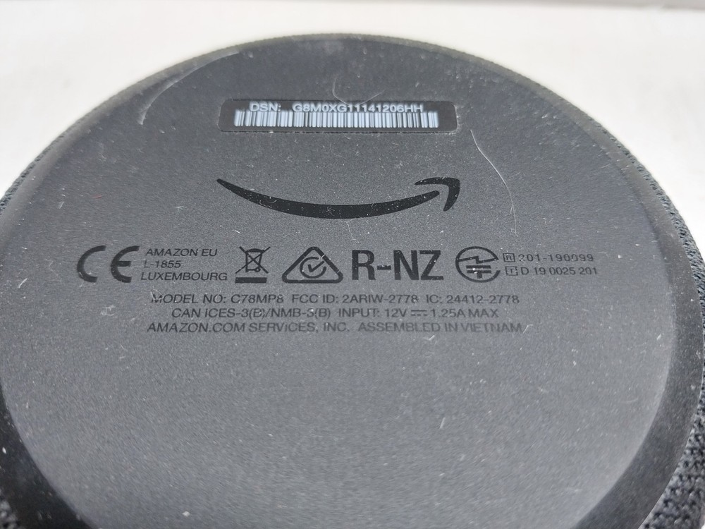 Amazon Echo Dot 3rd Gen C78MP8 W/ Power Adapter Tested Working