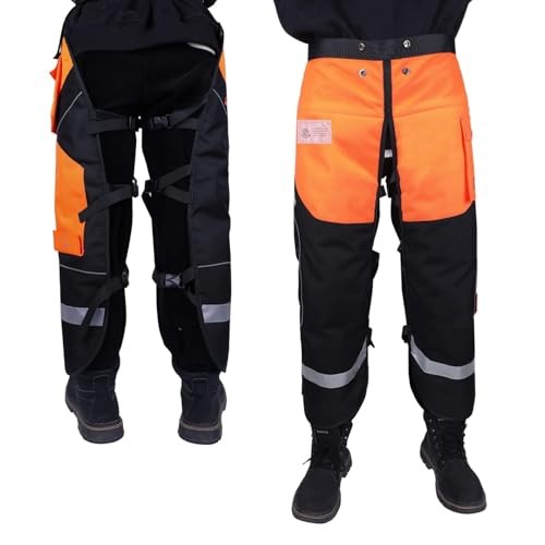 Technical Version Chainsaw Chaps, Protective Chainsaw Medium Orange Black