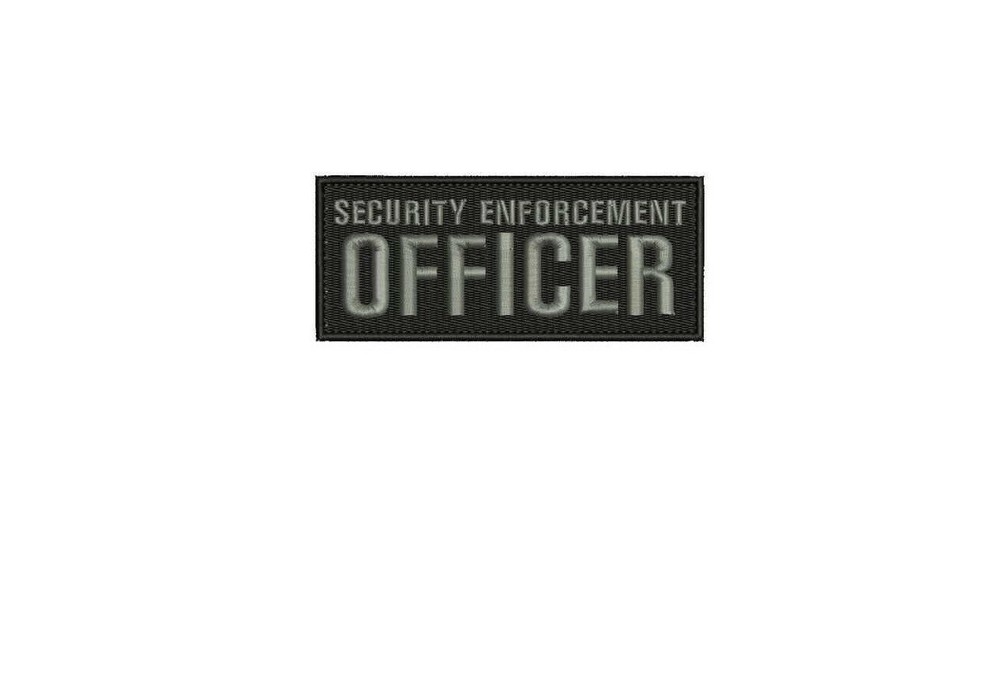Security enforcement officer embroidery patch 2x5 hook Gray letters