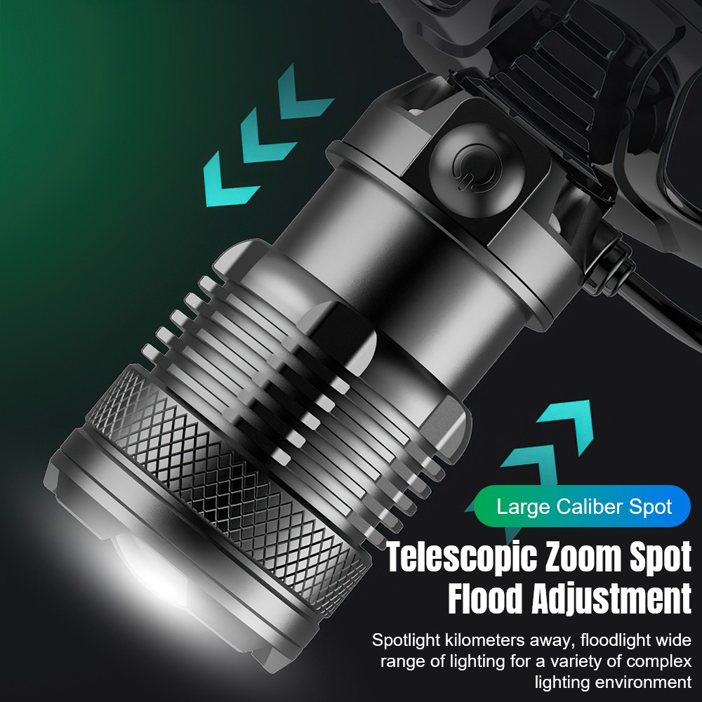 1200000LM LED Headlamp USB Rechargeable Super Bright Zoom Head Torch Headlight