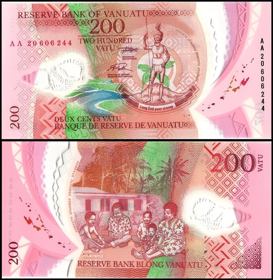 Vanuatu 200 Vatu, 2020, P-12b, UNC Polymer