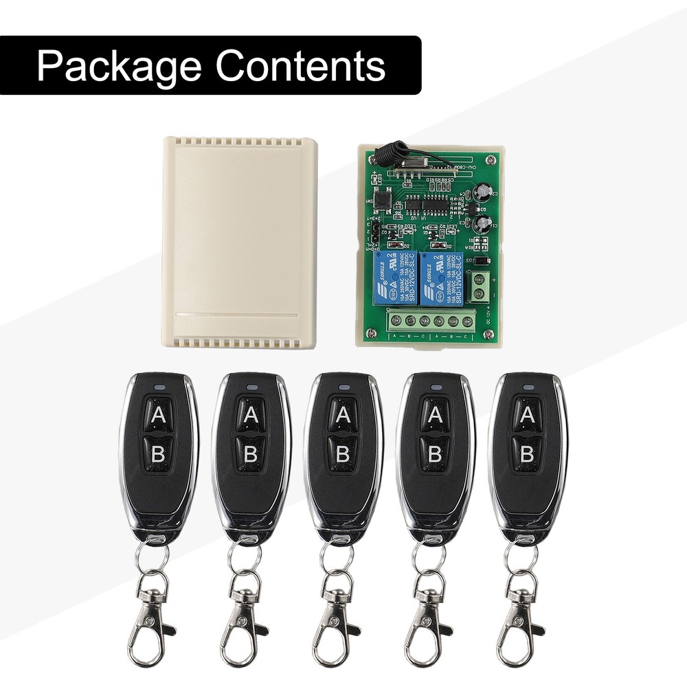 2 Channel Garage Door Remote Control Switch Relay Wireless Transmitter+Receiver