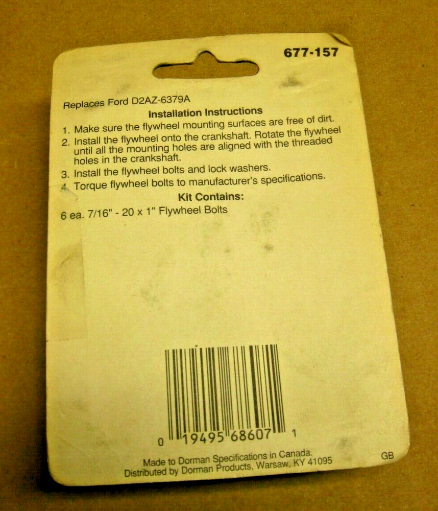 Replace-It / Dorman 677-157 fly wheel bolt kit