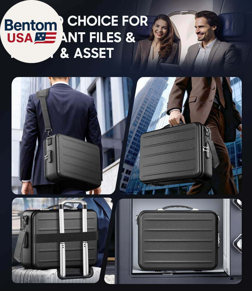 Fireproof Document Box with Lock, Hard-Shell Fireproof Safe for Home Documents,