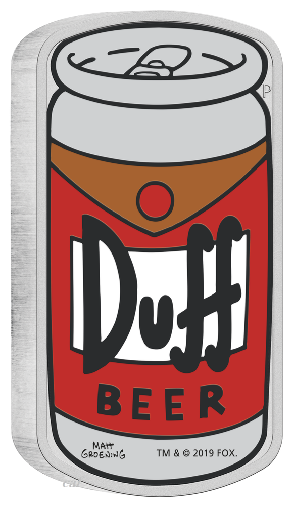 2019 The Simpson Simpsons Duff Beer Rectangular $1 1oz Silver COIN NGC PF 70 ER