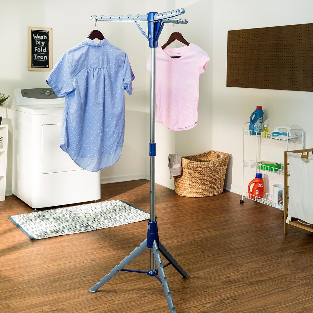 64-Inch Collapsible Steel Drying Rack - Space-Saving & Durable Laundry Solution