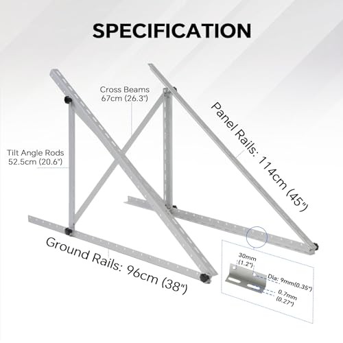 Inch Solar Panel Mounting Brackets Kit 0-90 Adjustable 45 2 Sets Upgrade Silver