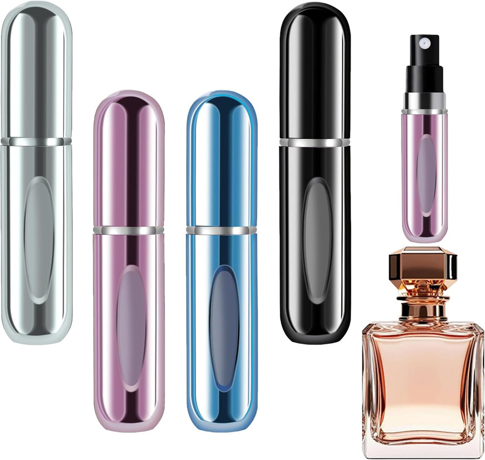 4 Pcs Mini Refillable Perfume Portable Atomizer Bottle, 5Ml Bottom-Fill Perfume