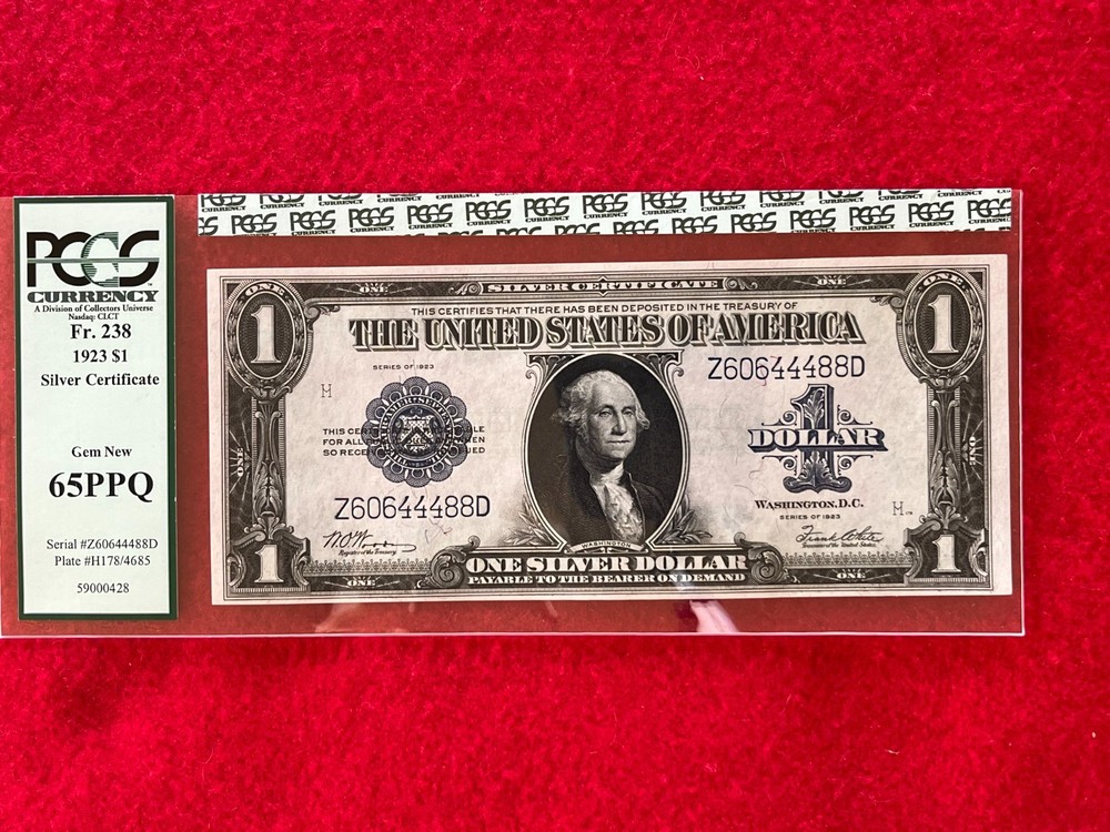 FR-238 1923 Series $1 Silver Certificate *PCGS 65 PPQ Gem Uncirculated*