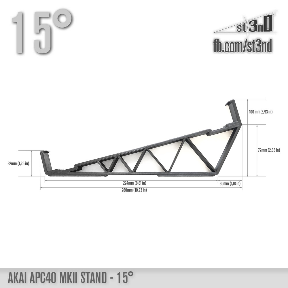 AKAI APC40 MK2 (MKII) Stand - 15 degree - 3D printed