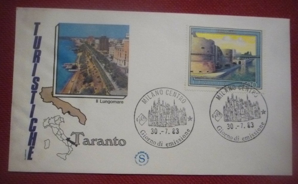 FDC FILAGRANO - TARANTO - TOURIST 1983