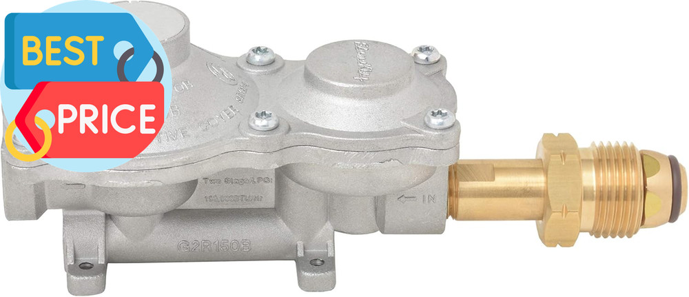2 Stage Propane LP Horizontal Super Compact Regulator with POL for RV Vans