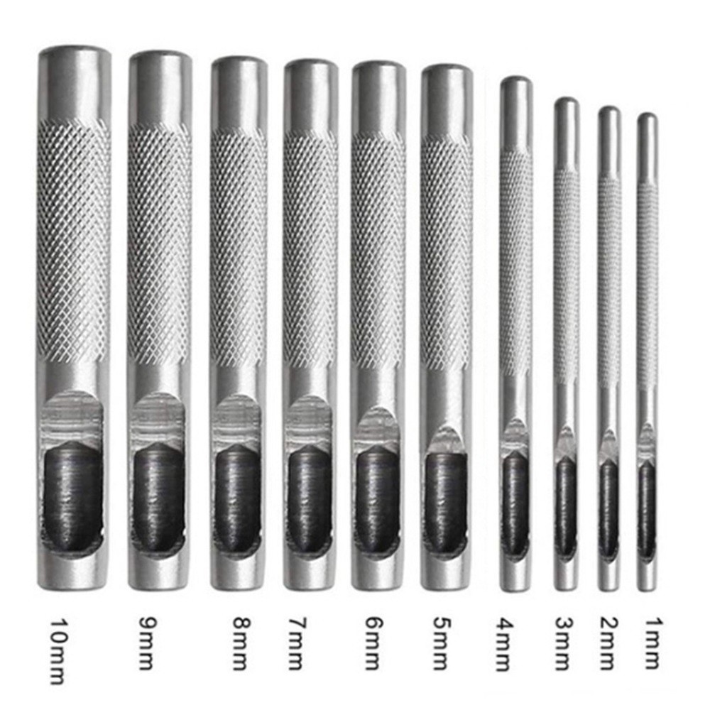 Premium Leather Punching Tools Set 10pcs for Precise Hole Drilling 110mm