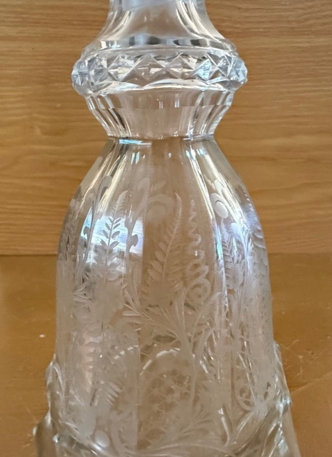 Antique German 925 Sterling Silver Cut Glass Decanter