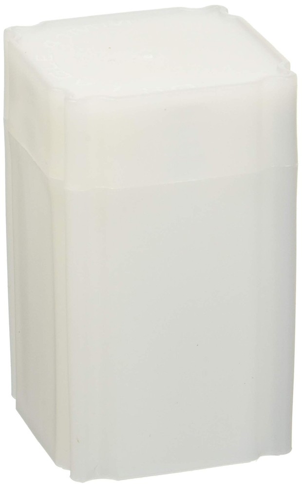 5 Square White Plastic Coin Storage Tubes