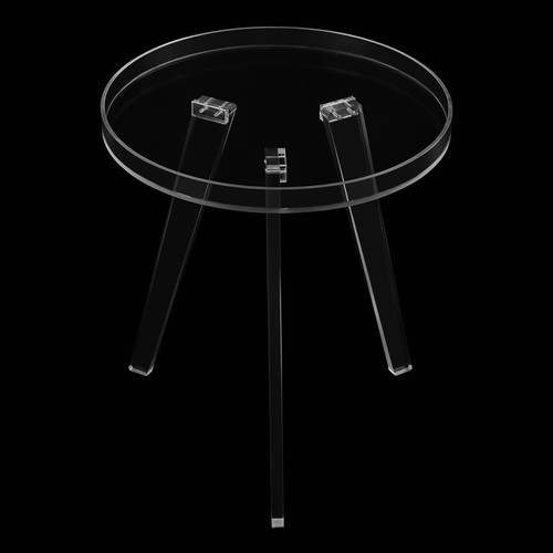 Acrylic Side Table, Clear Side Table, Round Acrylic Side Table