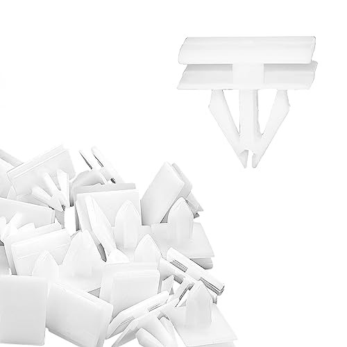 20PCS Rocker Panel Moulding Rivets Clips, White Nylon Moulding Clips, Side