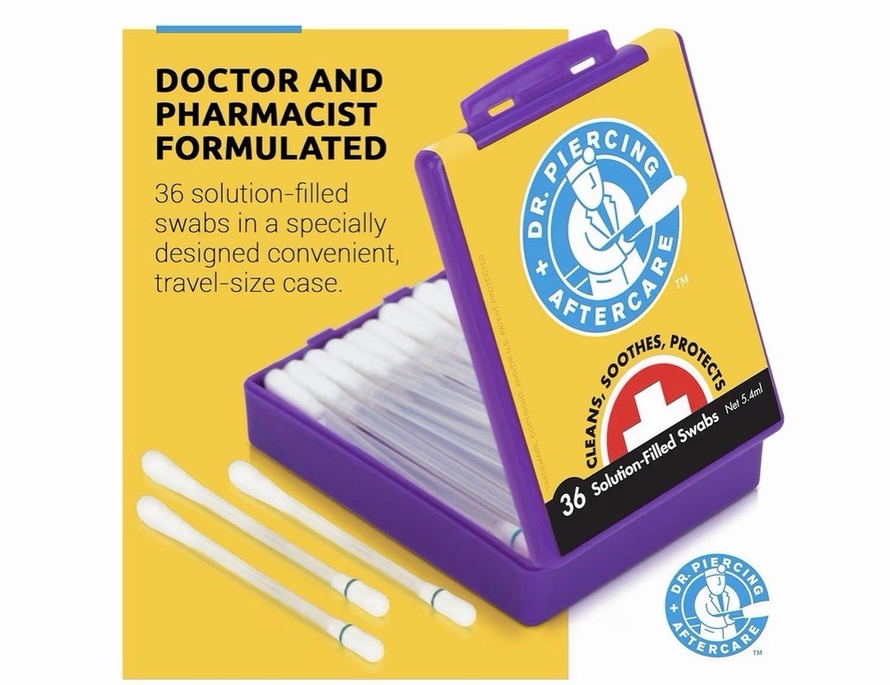 Dr. Piercing Aftercare Swabs Piercing Bump Saline Solution For Cleansing