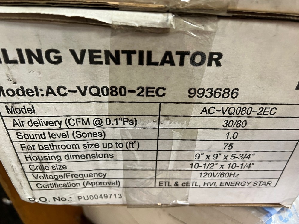Acme Ceiling Ventilator AC-VQ080-2EC 30/80