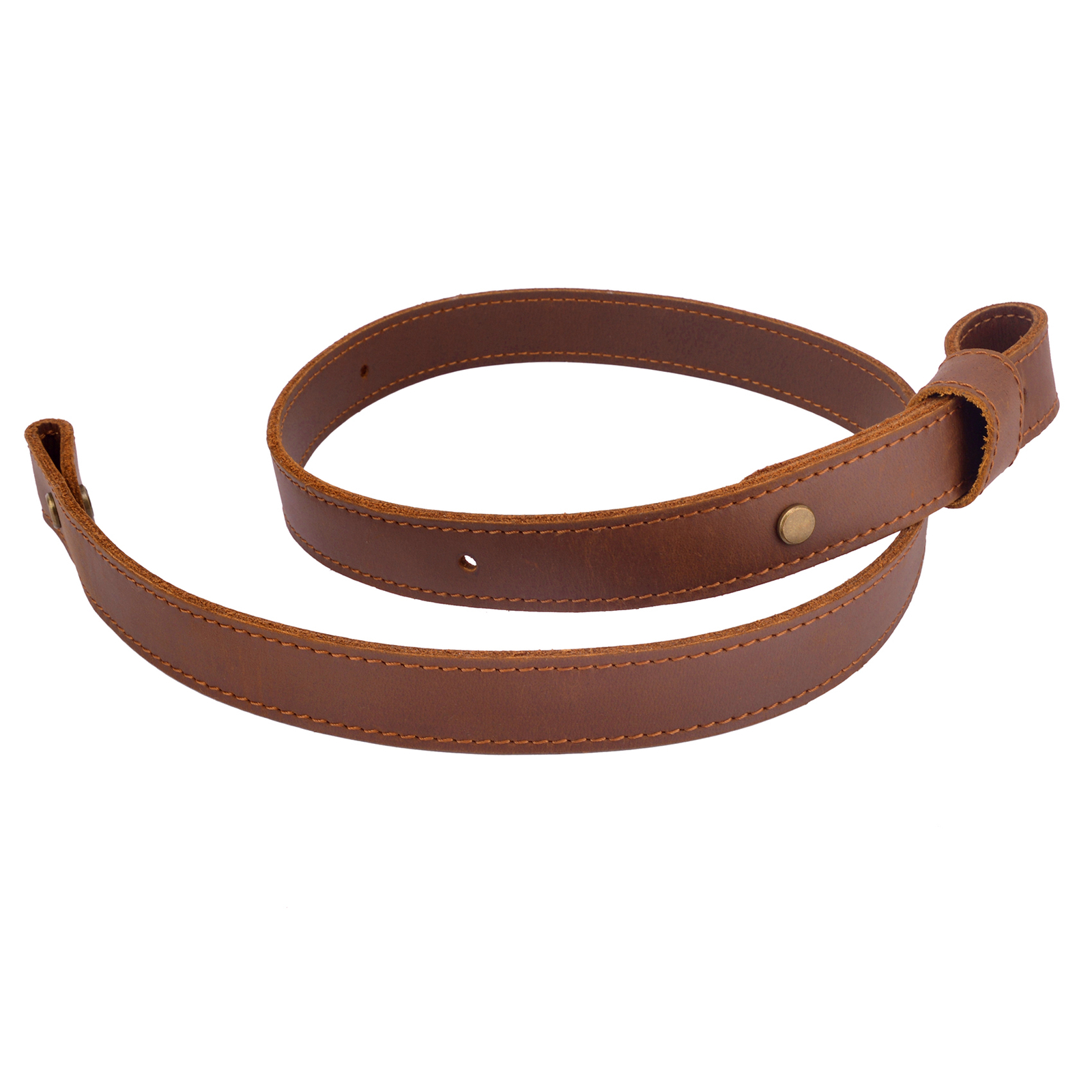 Buffalo Hide Leather Rifle Sling _Crazy Horse /Brown_Adjust Handmade_1 inch Wide
