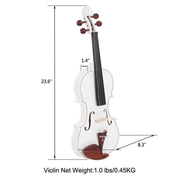 Glarry GV103 4/4 Spruce Panel Violin Matte White