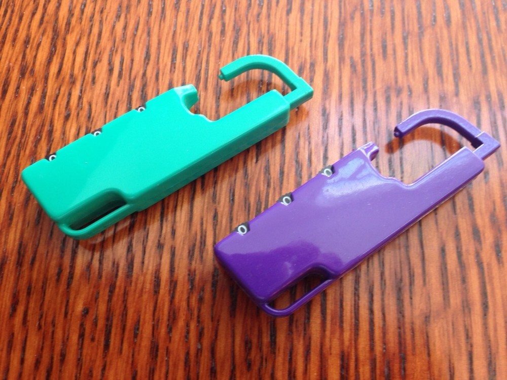 4 Locks (2 Packages) With Resettable Combinations - Bright Colors