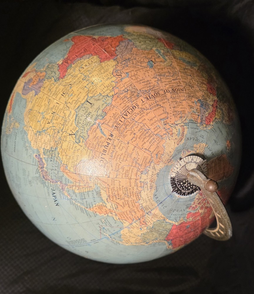 Replogle 12" Reference Globe 1940s-1950 Gustav Bruekmann