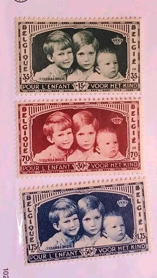 Belgium, Scott# B163-B165, MNH
