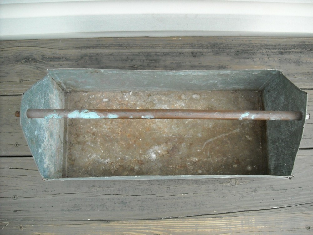 Solid Heavy Metal Tool Box Tote Caddy Handmade Primitive Folk Art