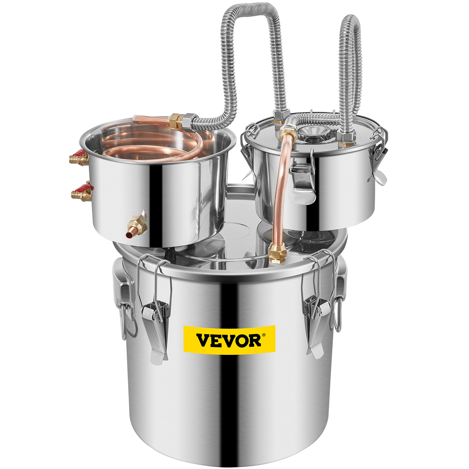 VEVOR Alcohol Distiller 3Gal/12L Alcohol Still Home Brew Wine Making Kit 3 Pot