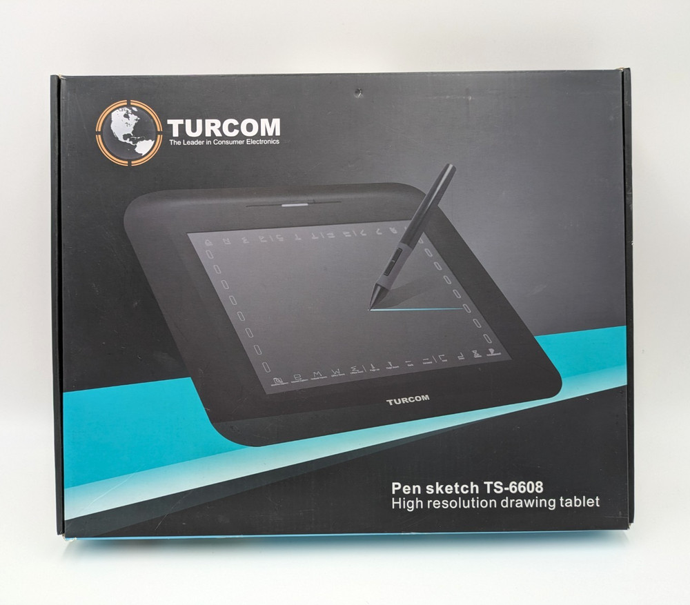 Turcom TS-6608 8×6 Graphics Tablet w/ Drawing Pen — Tested & Works Great