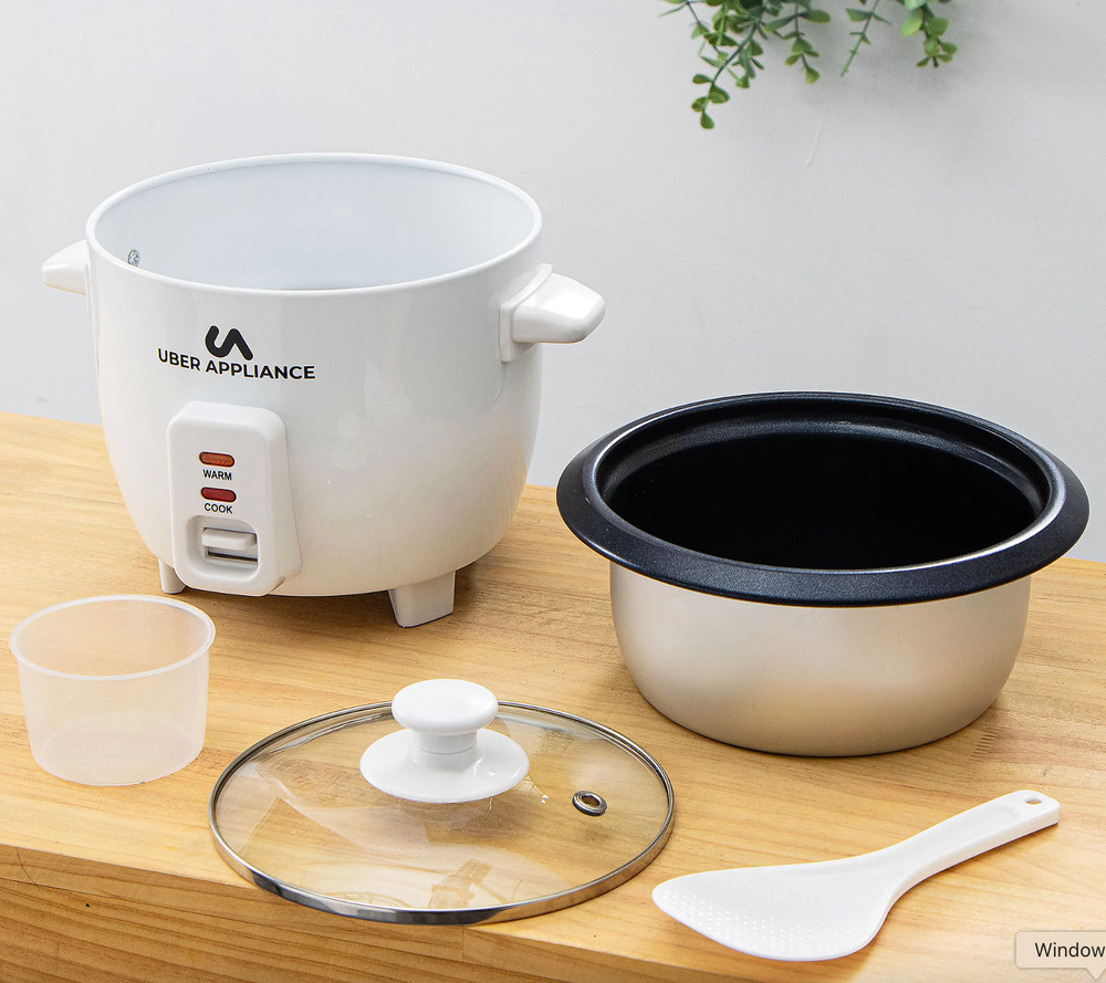 Uber Appliance Rice Cooker 6 Cup One Touch Cooking Function- WHITE