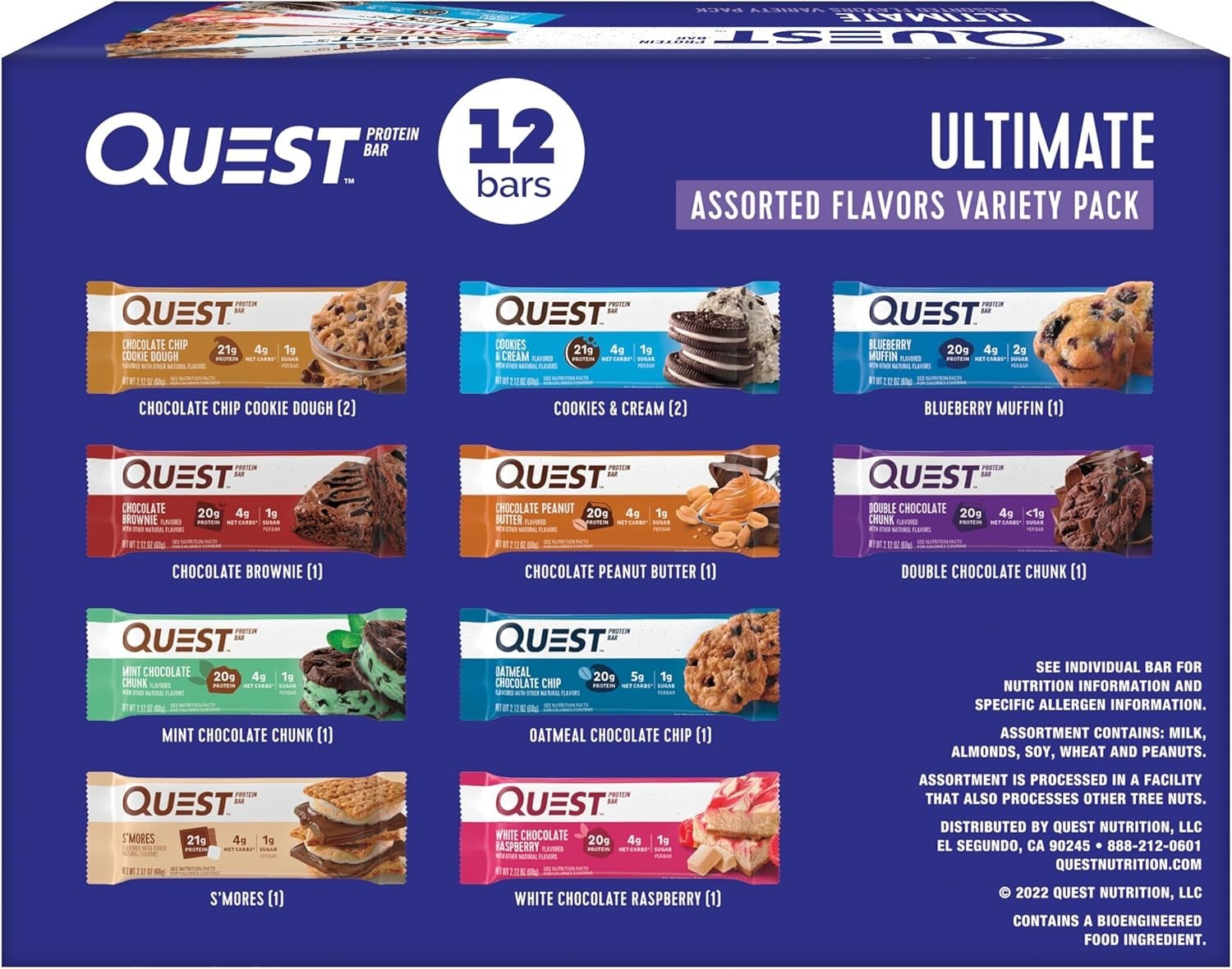 Quest Ultimate Protein Bars Variety Pack 48Ct High Protein Lot of 4