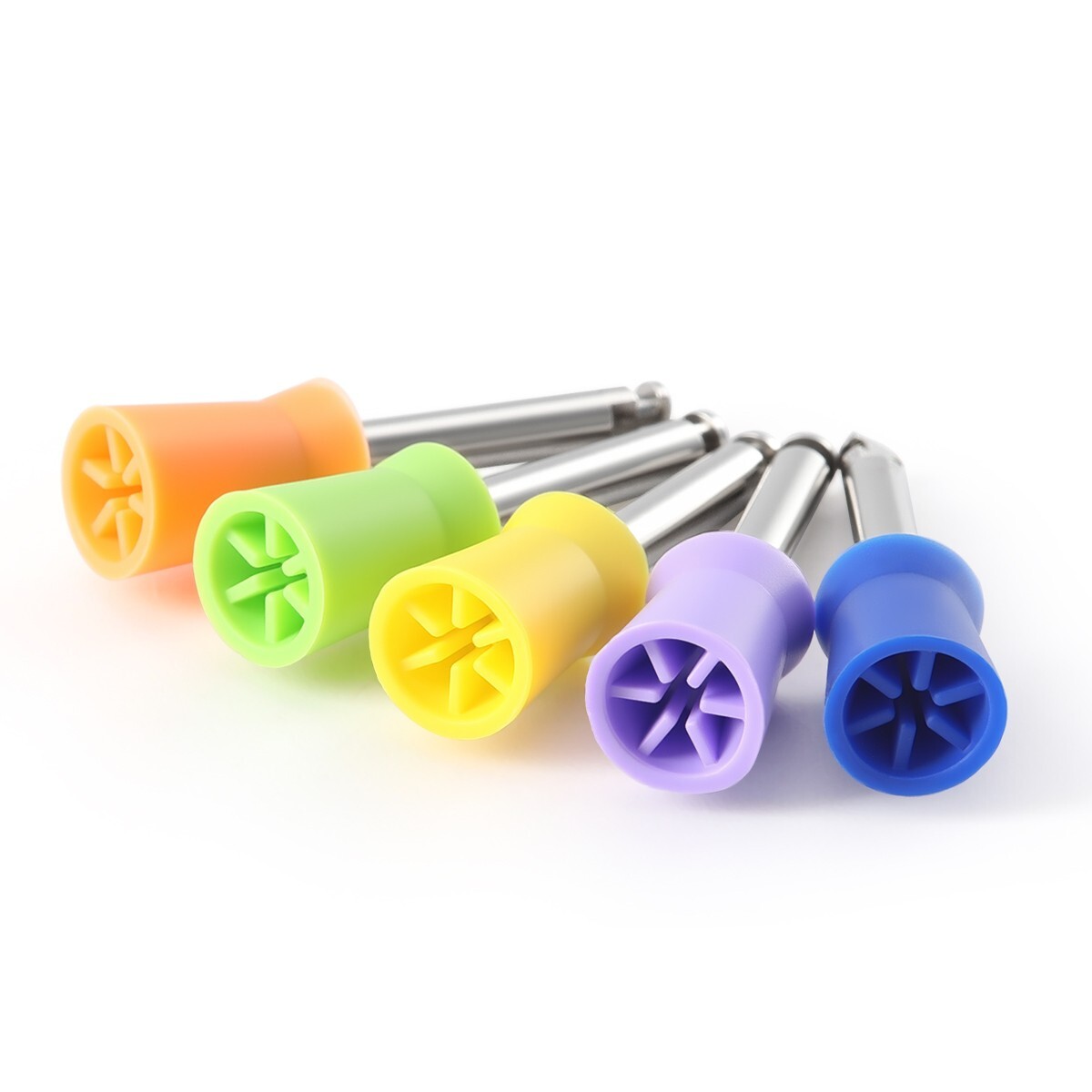 100PCS Dental Prophy Tooth Polishing Cups Latch Type Silicone Mixed Color