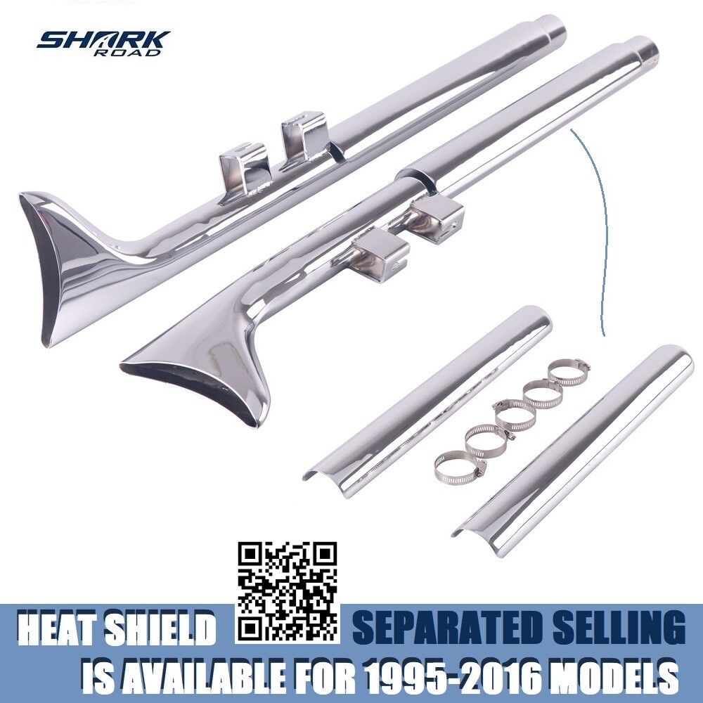 SHARKROAD 36" Fishtail Slip on Mufflers for Touring 95-16, Road King CVO EFI