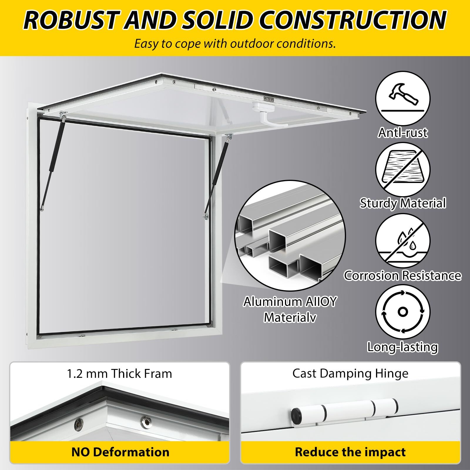 Concession Trailer Serving Window 36" x 36" 60" x 36" Food Truck Service Window