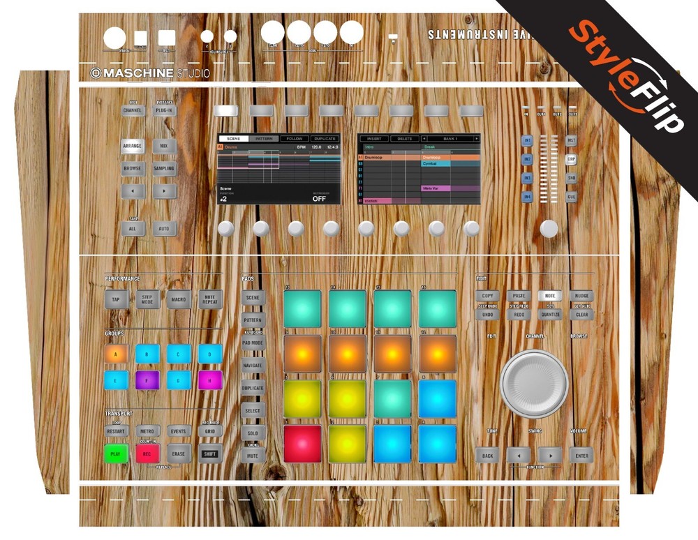 Native Instuments Studio Skins | Wood 4 | Protective Decal | StyleFlip Skins
