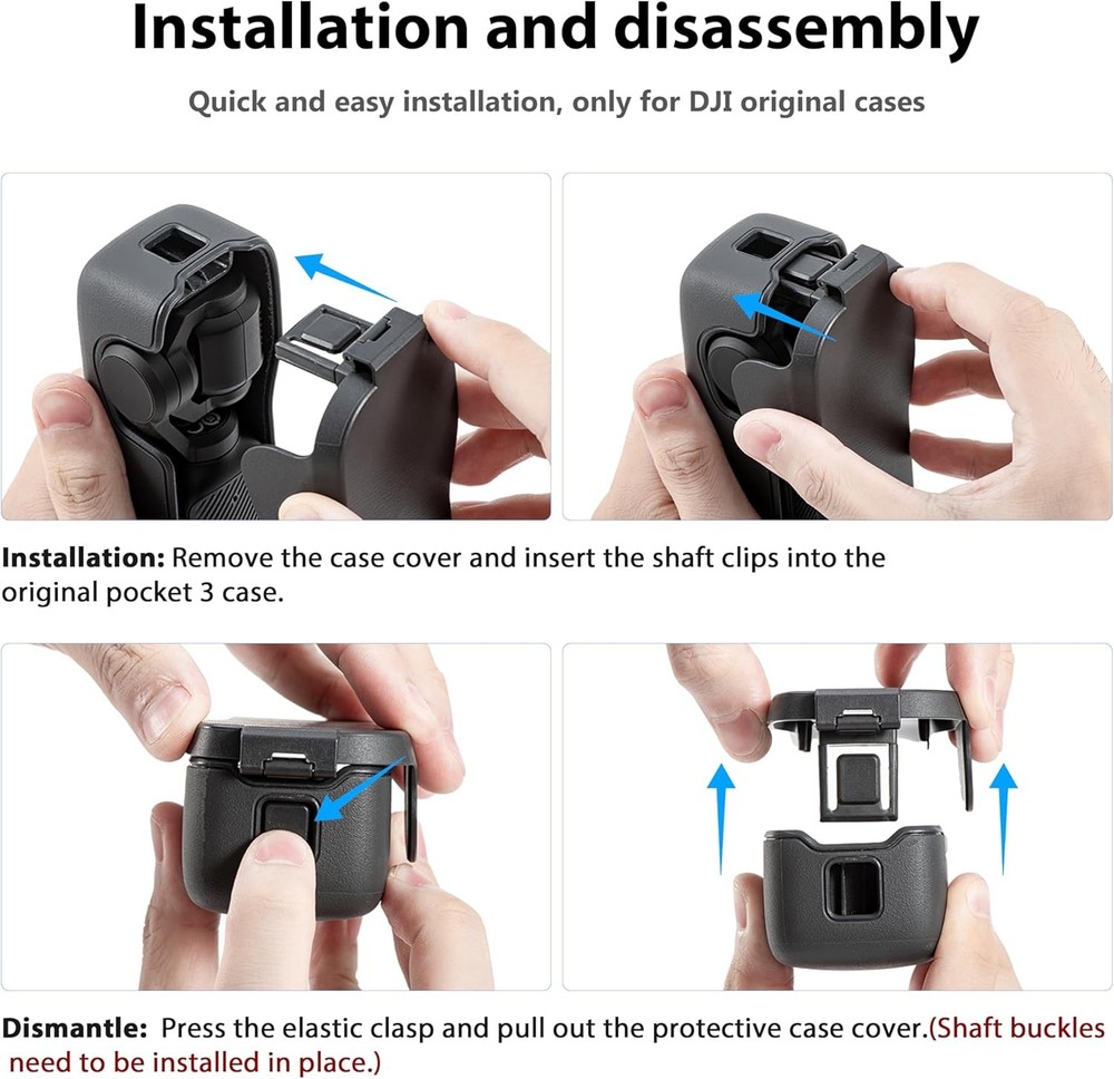 For DJI Osmo Pocket 3 Hard Protective Case Shockproof Handheld Cover with Strap