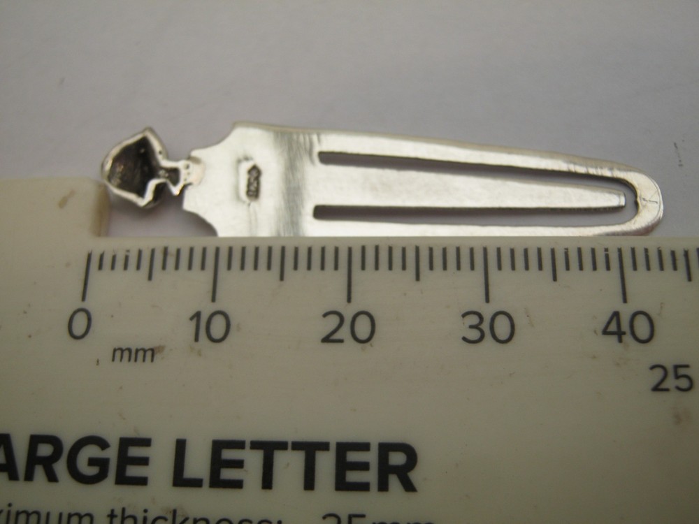 Sweet Solid Silver 925 Bookmark With A Toadstool Topper - Paper Money Clip