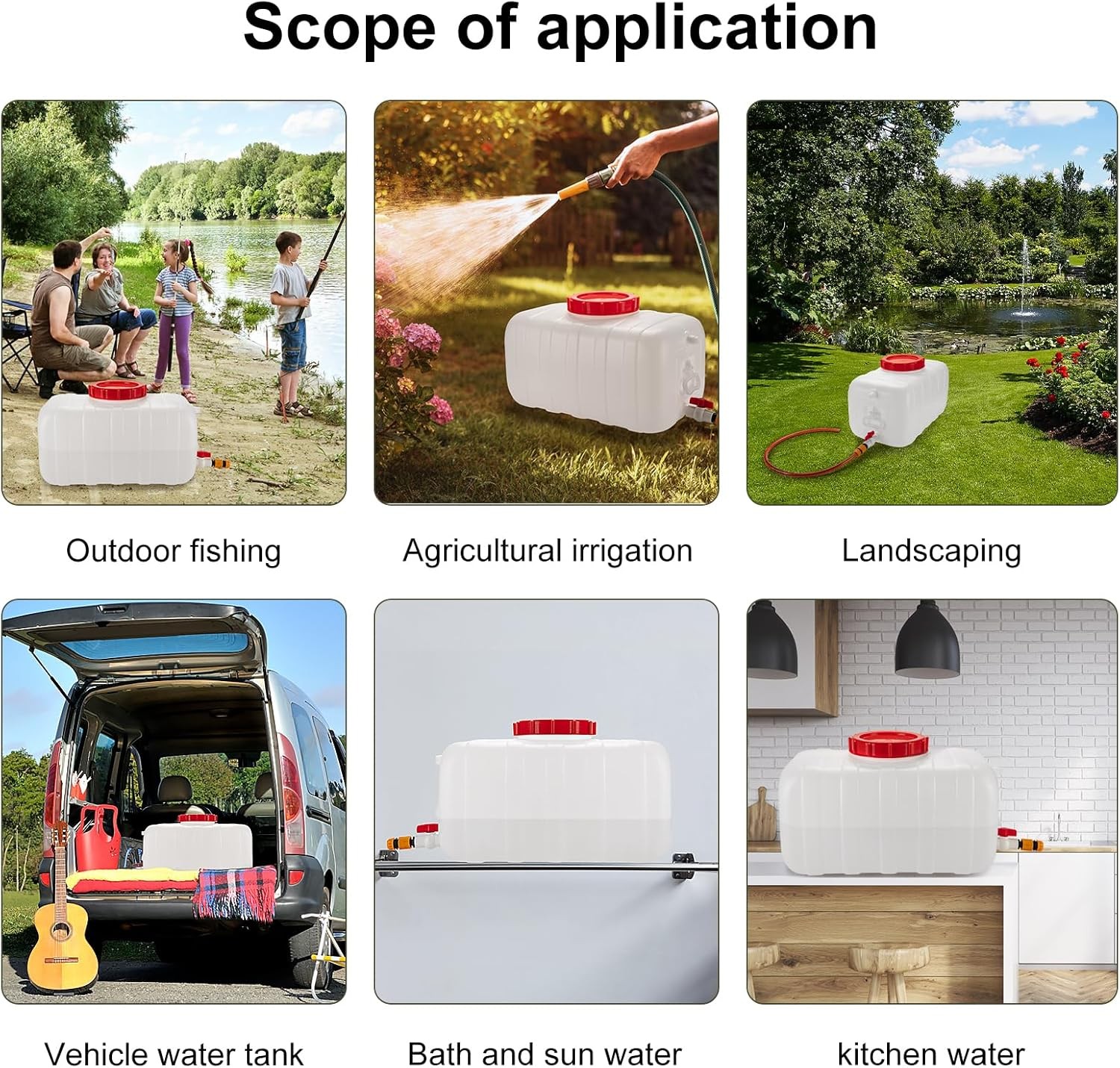 Water Storage Container for Camping, 6.6 Gallon Water Tank with Faucet, Portable