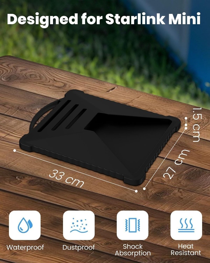 Portable Starlink Mini Protective Case - Scratch-Resistant & Sleek Black Design