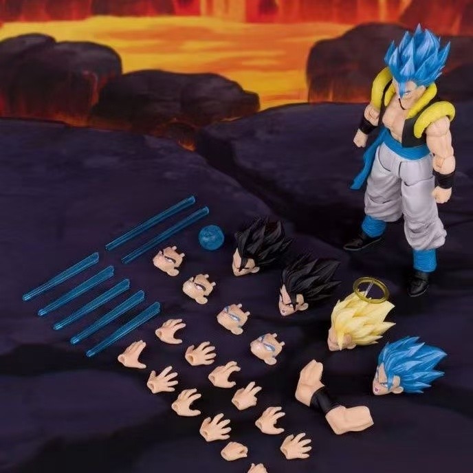 New Demoniacal Fit Dragon Ball Hero Waltz Blue Hair Gogeta Action Figure Boxed