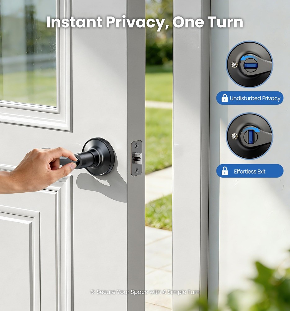 10 Pack Door Handles Privacy Door Levers, Wave Style Interior Door Knobs for ...