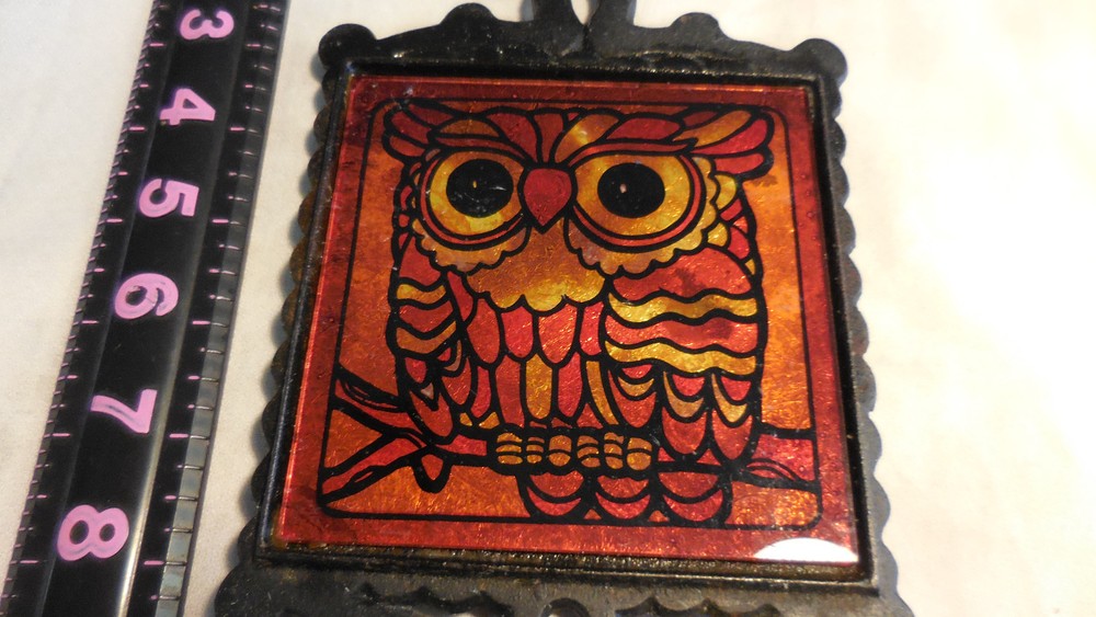 Owl Cast Iron Trivet Wall Hanging Decor