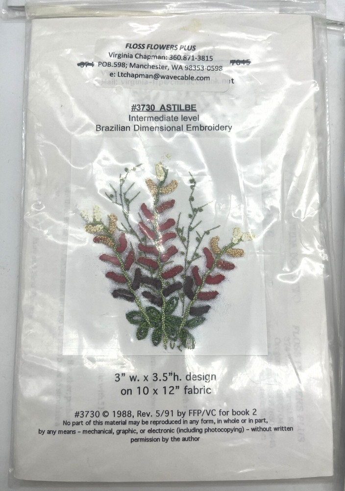 5 Brazilian Dimensional Embroidery - Printed Patterns Instruct - Floss Flowers
