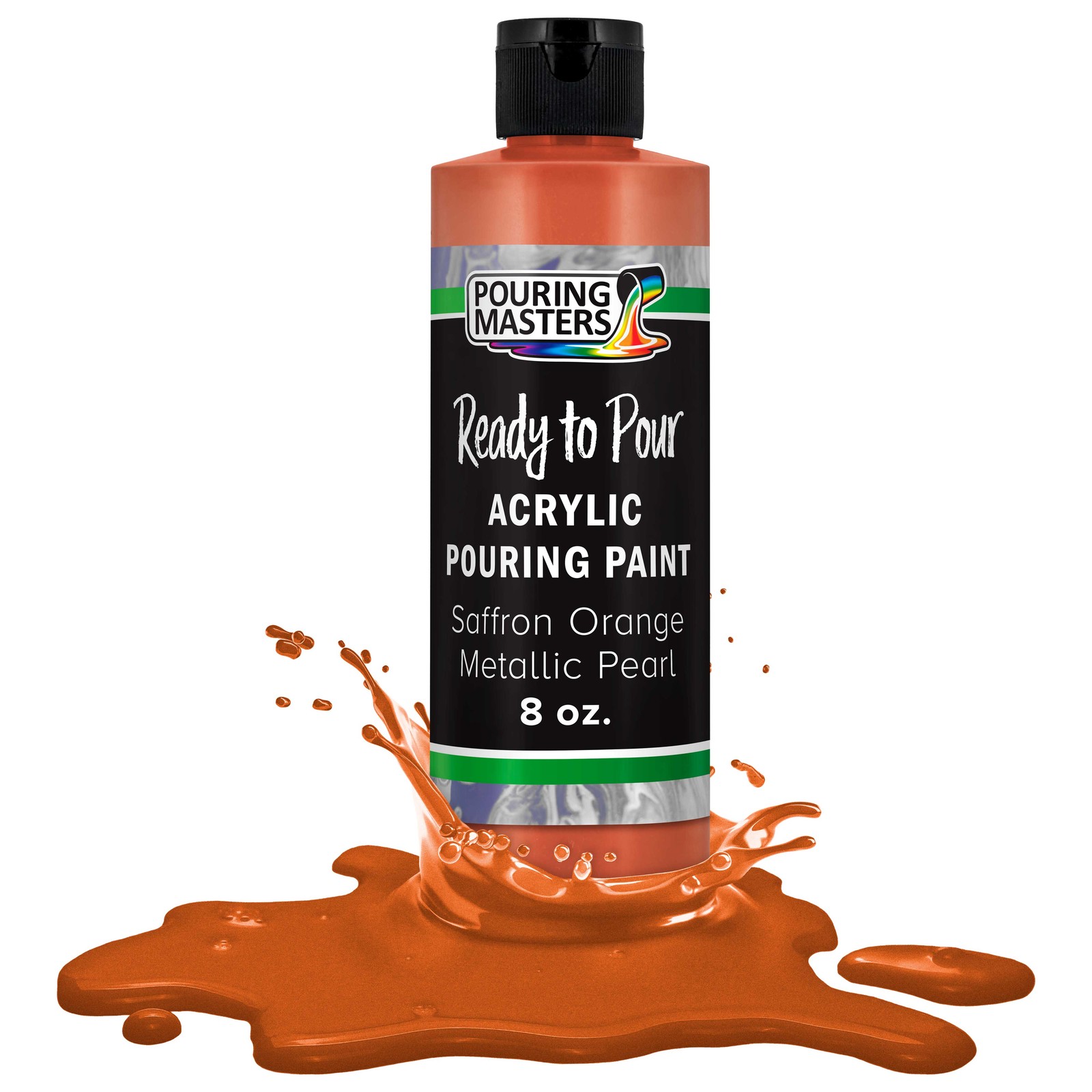 Pouring Masters Saffron Orange Metallic Pearl 8-Ounce Acrylic Pouring Paint